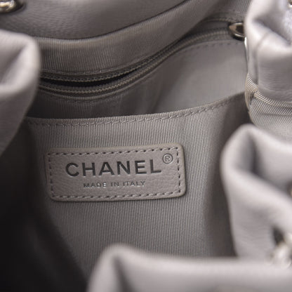 Chanel Caviar Quilted Small Chain Bucket Bag Light Gray 9 of 11