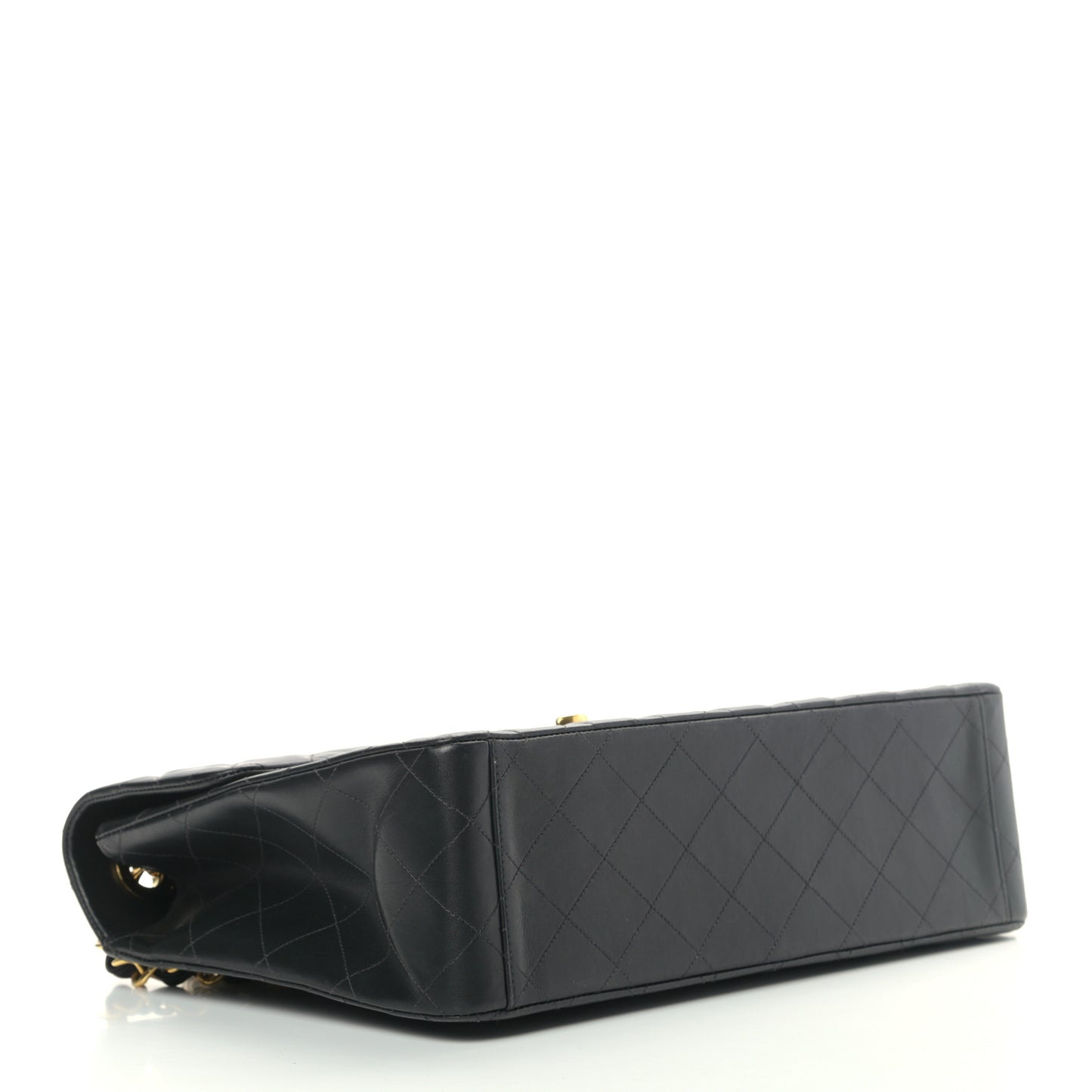 Lambskin Quilted XL Jumbo Single Flap Black