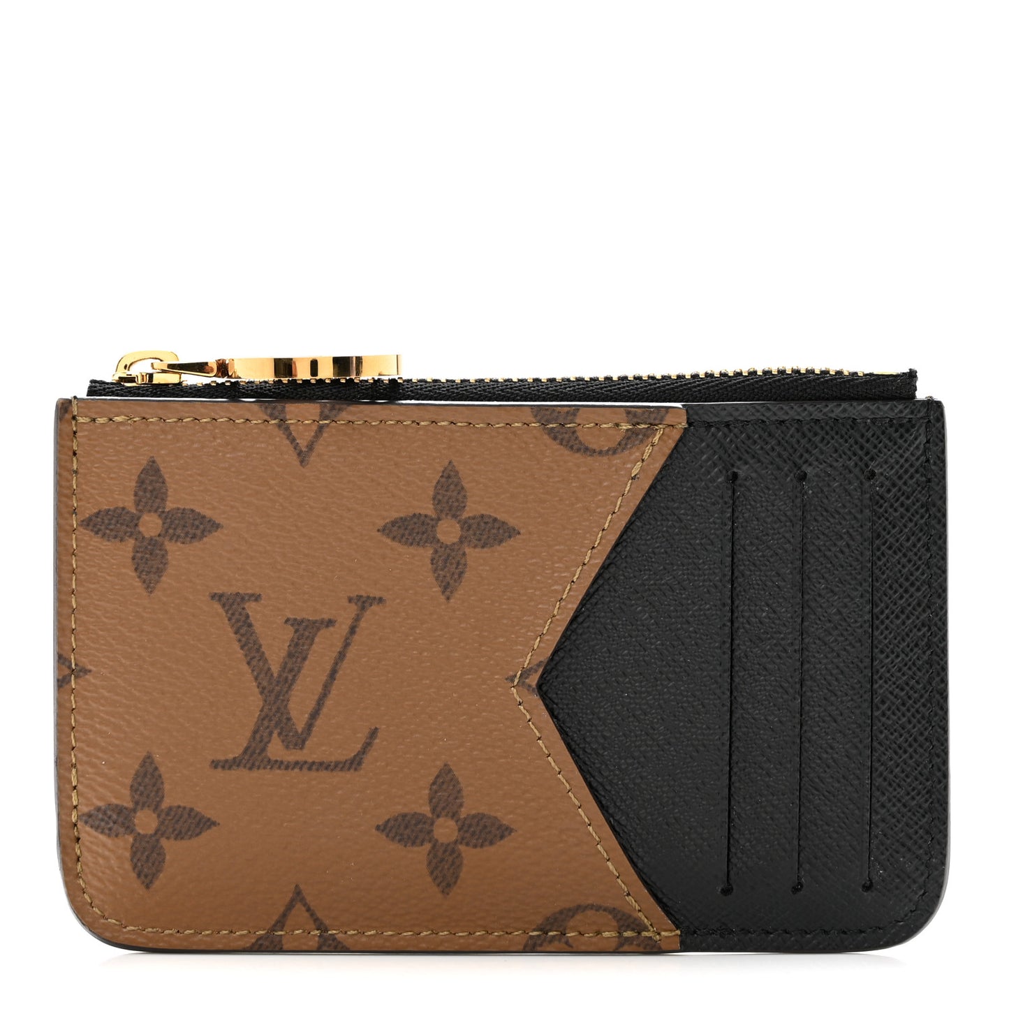 Reverse Monogram Zipped Romy Card Holder
