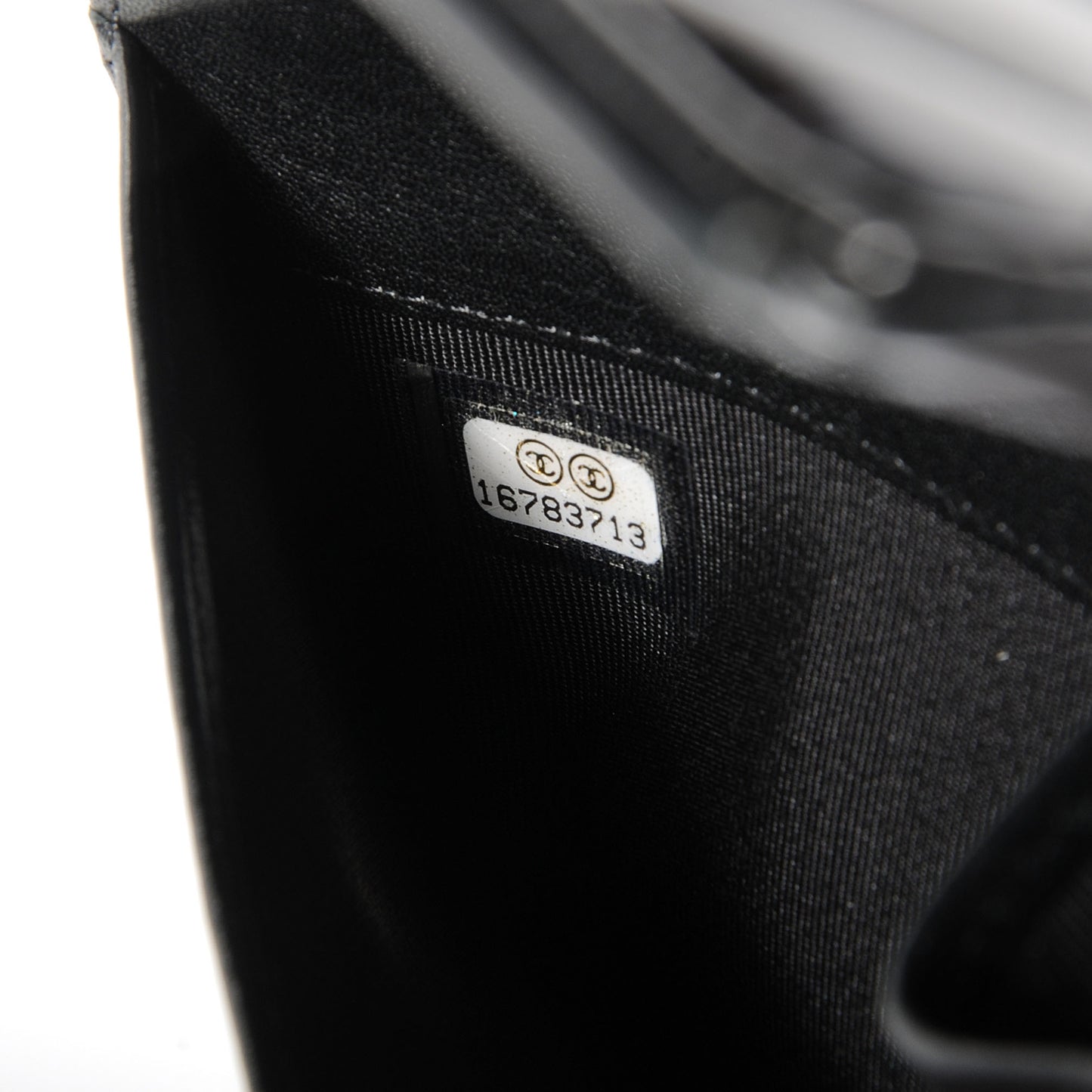 Striated Patent Yen Wallet Black