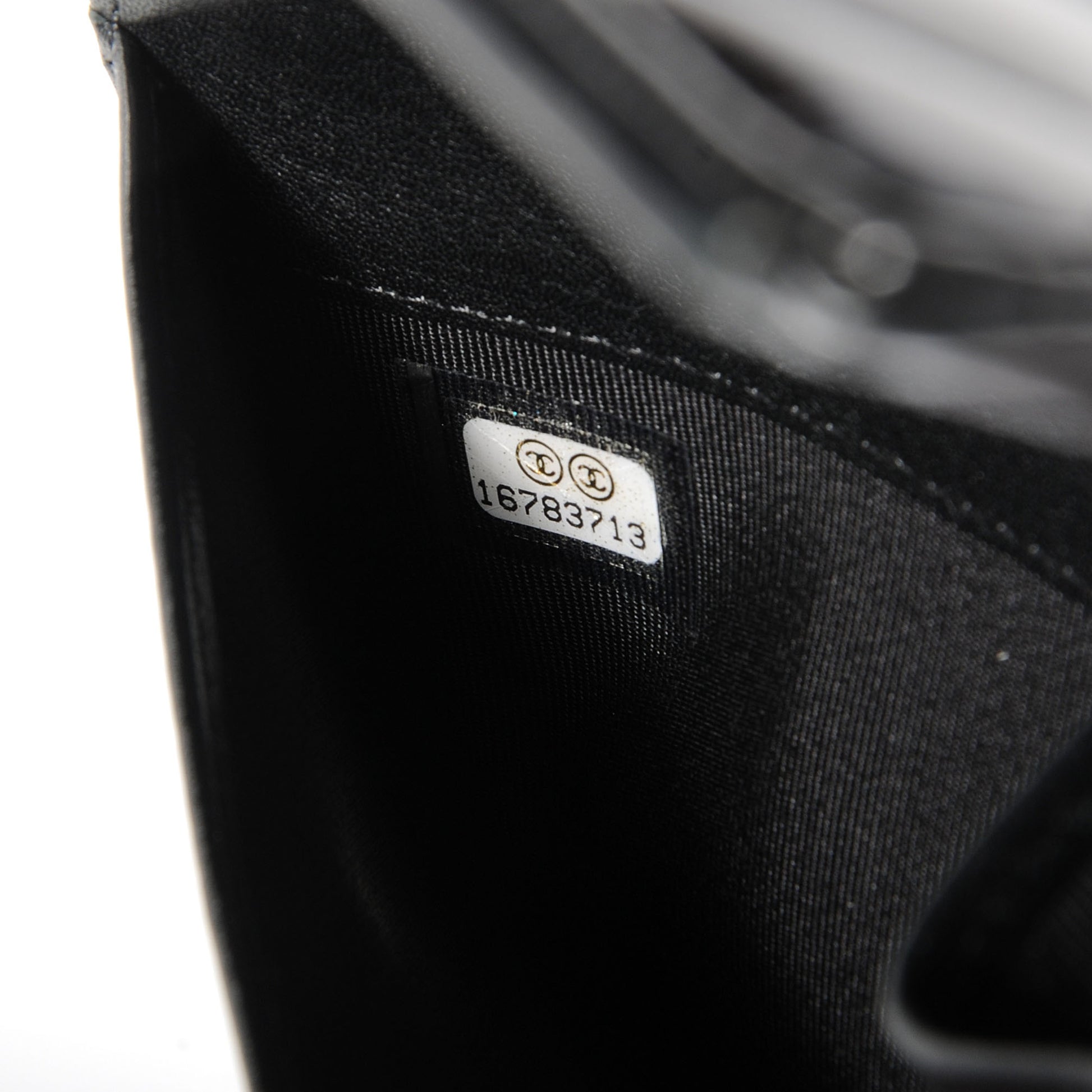 Chanel Striated Patent Yen Wallet Black 7 of 7