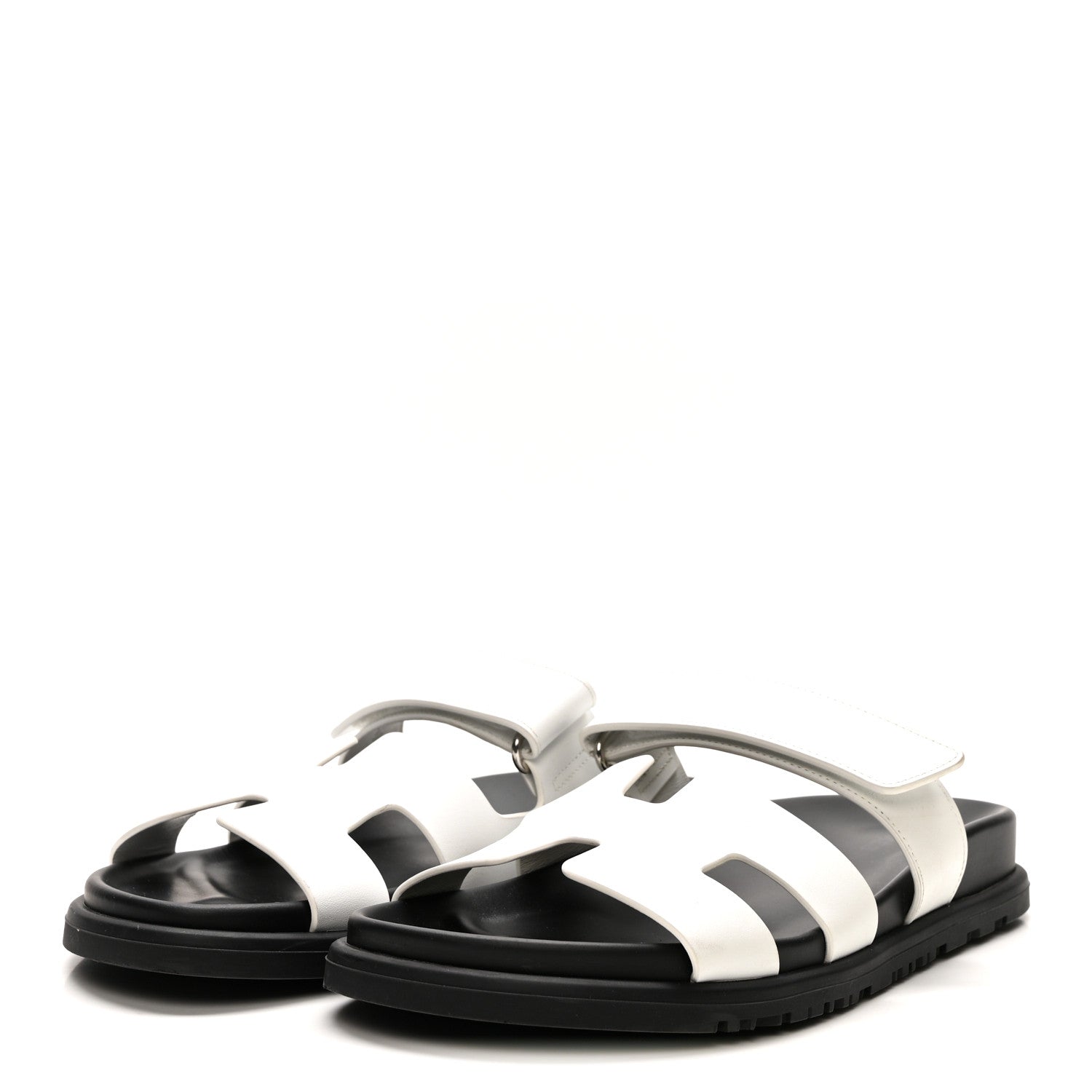 Hermes Calfskin Womens Chypre Sandals 37 White 4 of 12