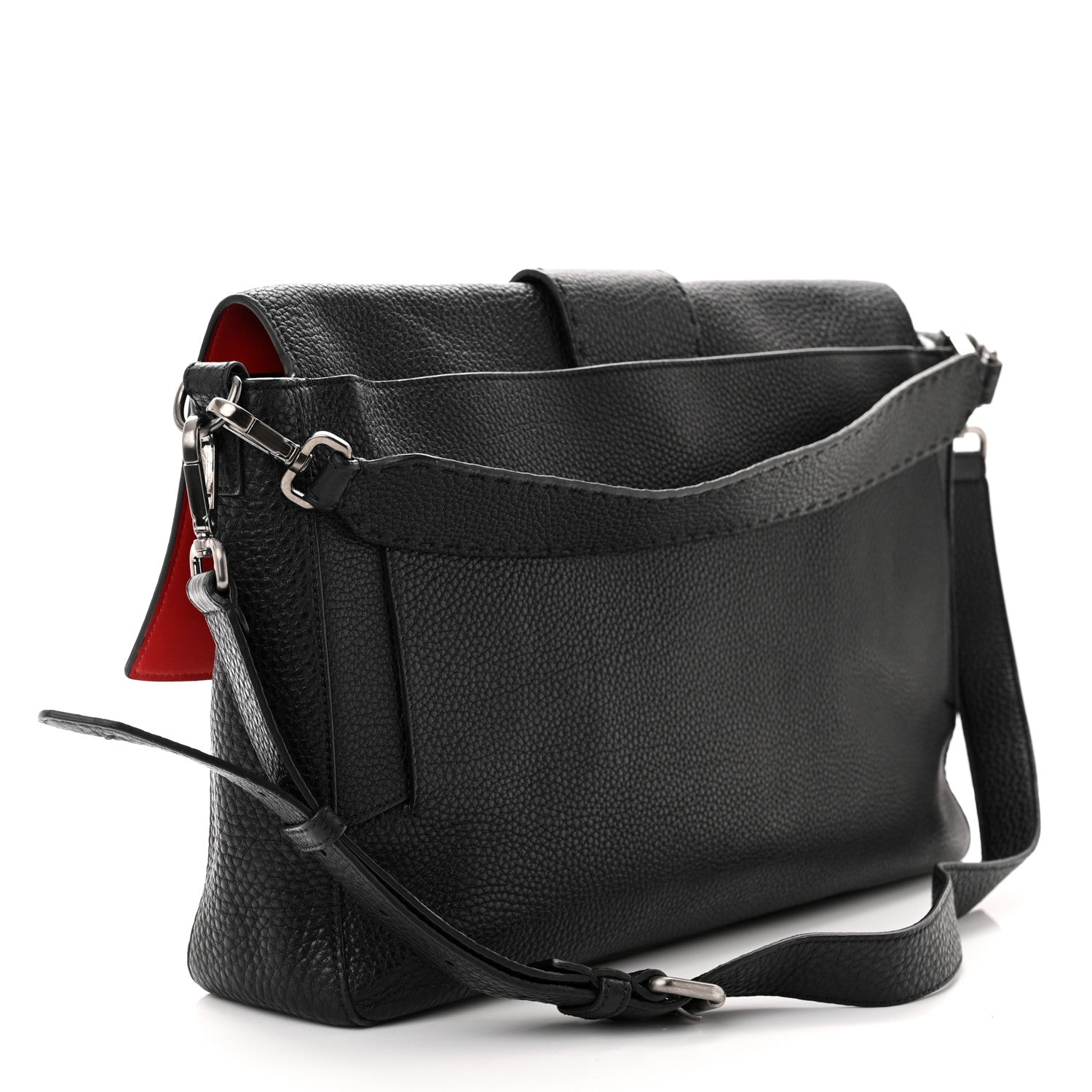 Fendi Cuoio Romano Selleria XL Belt Baguette Bag Black 3 of 11