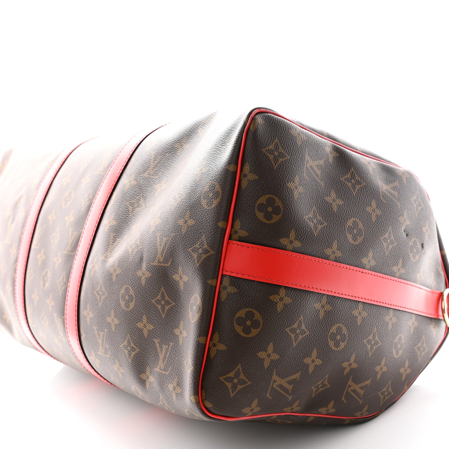 Calfskin Monogram Keepall Bandouliere 50 Coquelicot