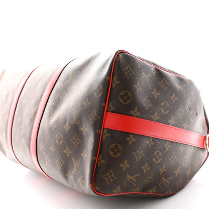 Louis Vuitton Calfskin Monogram Keepall Bandouliere 50 Coquelicot 9 of 17