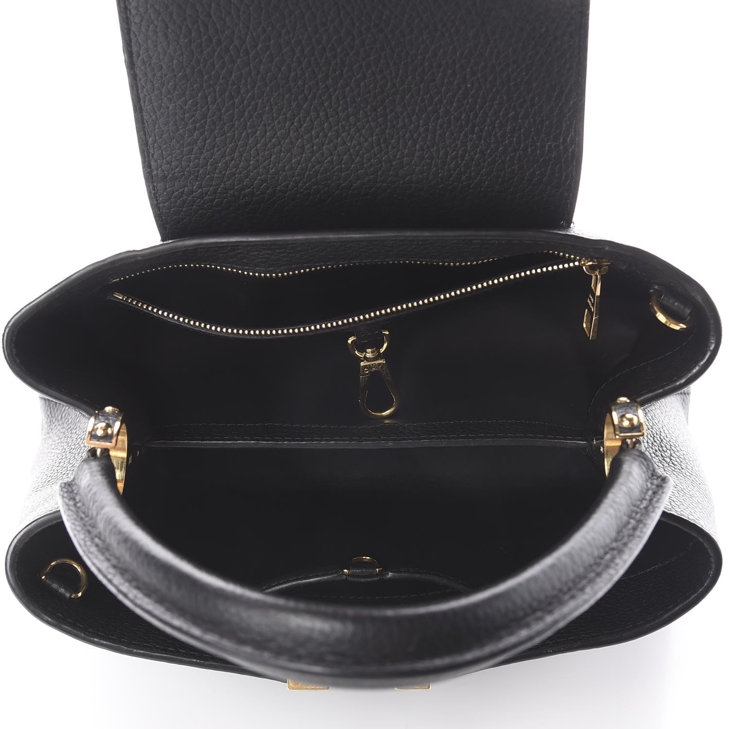 Louis Vuitton Taurillon Metallic Flowers Capucines PM Black 5 of 11