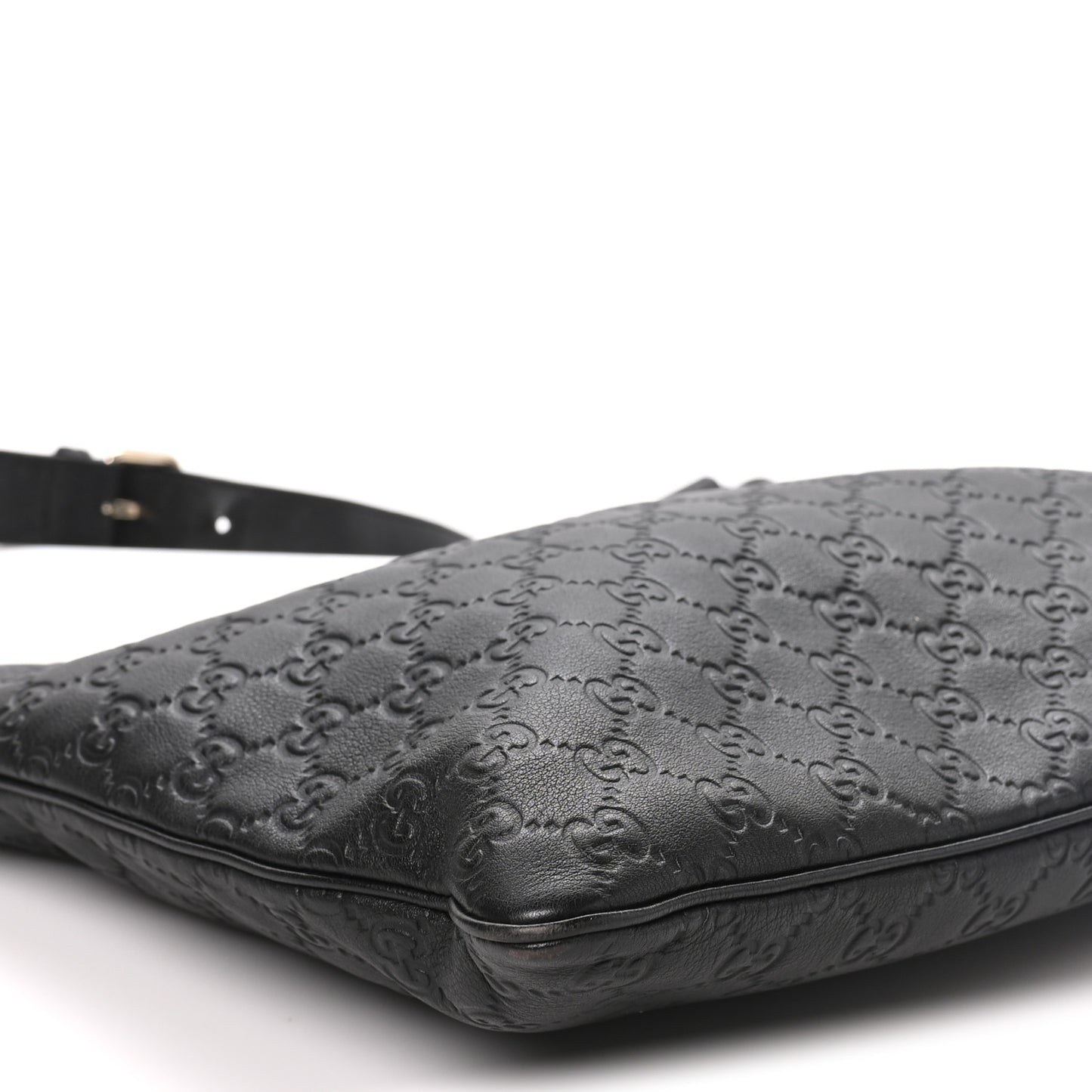 Guccissima Medium Flat Messenger Bag Black