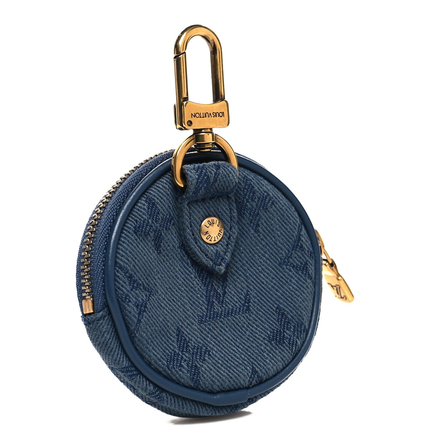 Louis Vuitton Monogram Denim Round Coin Purse Navy 3 of 7