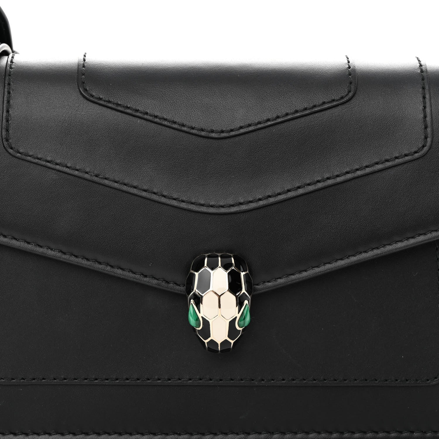 Bulgari Calfskin Serpenti Forever Chain Wallet Black 7 of 9
