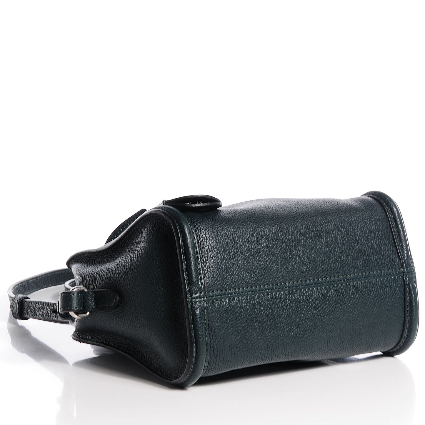 Pebbled Leather Mini Padlock Dark Green Bottle