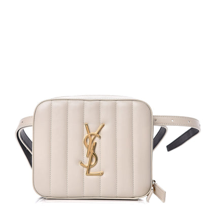 Saint Laurent Lambskin Matelasse Vicky Monogram Belt Bag Crema Soft 1 of 8