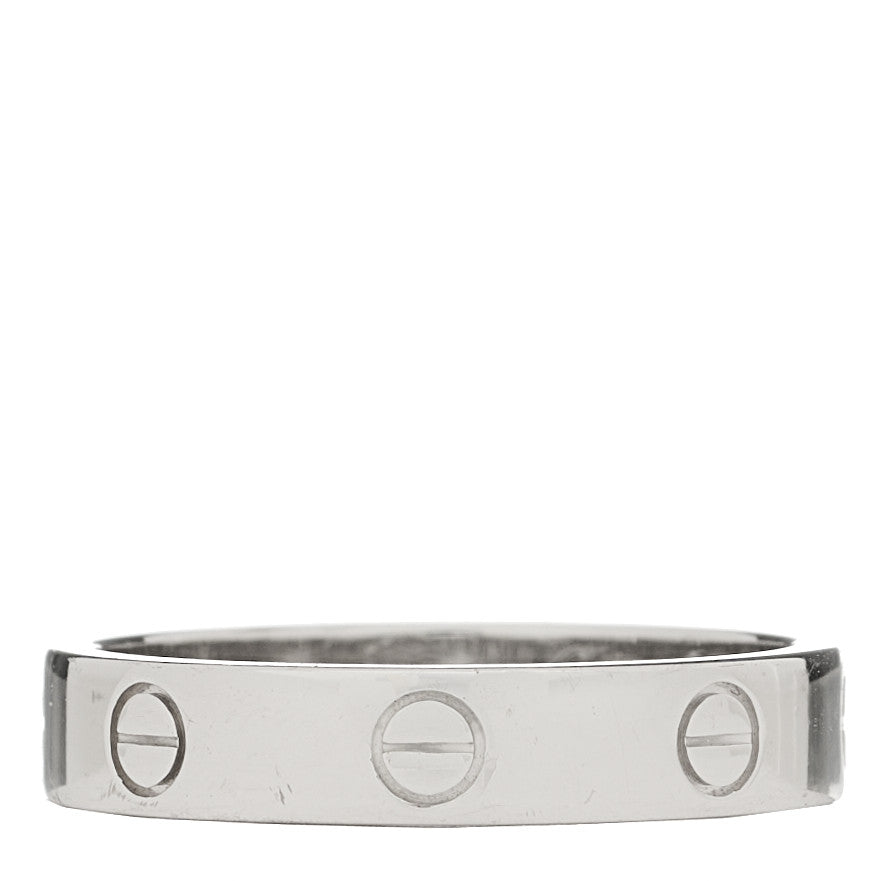 18K White Gold Diamond 4mm LOVE Wedding Band Ring 55 7.25