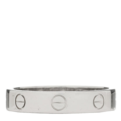 Cartier 18K White Gold Diamond 4mm LOVE Wedding Band Ring 55 7.25 4 of 4