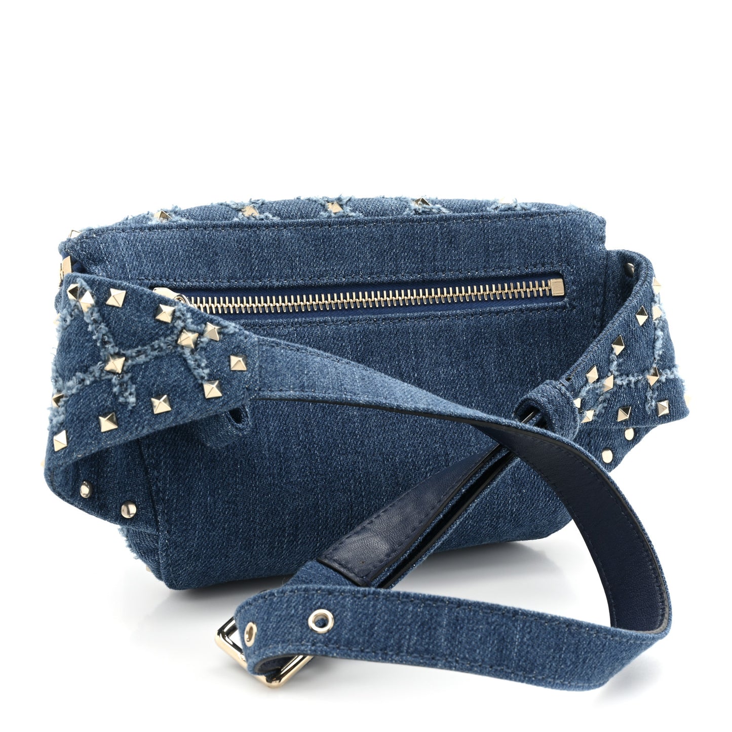 Denim Rockstud Spike Belt Bag Denim