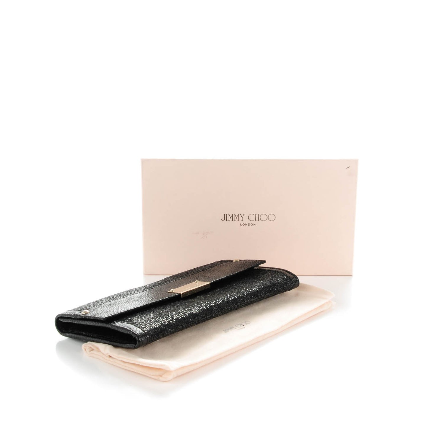 Glitter Fabric Reese Clutch Black