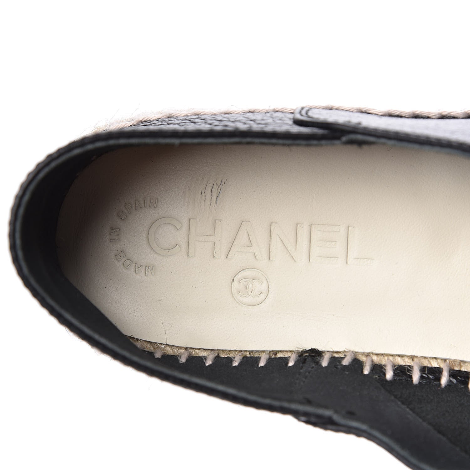 Chanel Grained Calfskin CC Espadrilles 41 Black 7 of 9