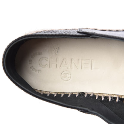 Chanel Grained Calfskin CC Espadrilles 41 Black 7 of 9