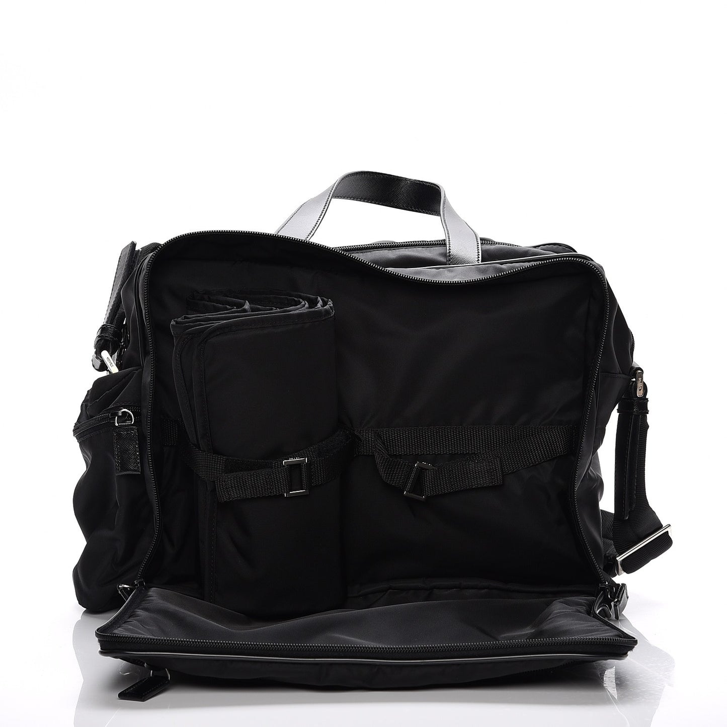 Tessuto Nylon Vela Diaper Bag Black