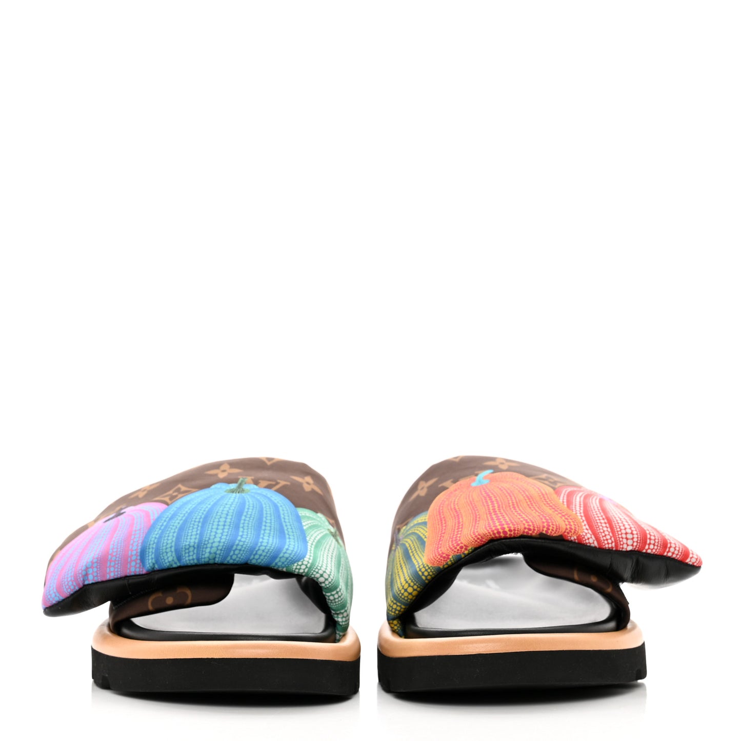 LV X YK Nylon Monogram Pumpkins Pool Pillow Comfort Mule 37 Multicolor