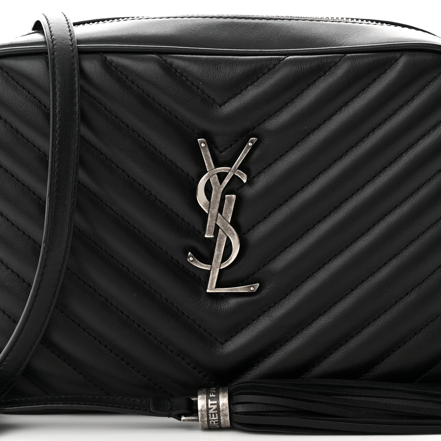 Saint Laurent Calfskin Matelasse Monogram Lou Camera Bag Black 8 of 11