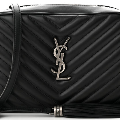 Saint Laurent Calfskin Matelasse Monogram Lou Camera Bag Black 8 of 11