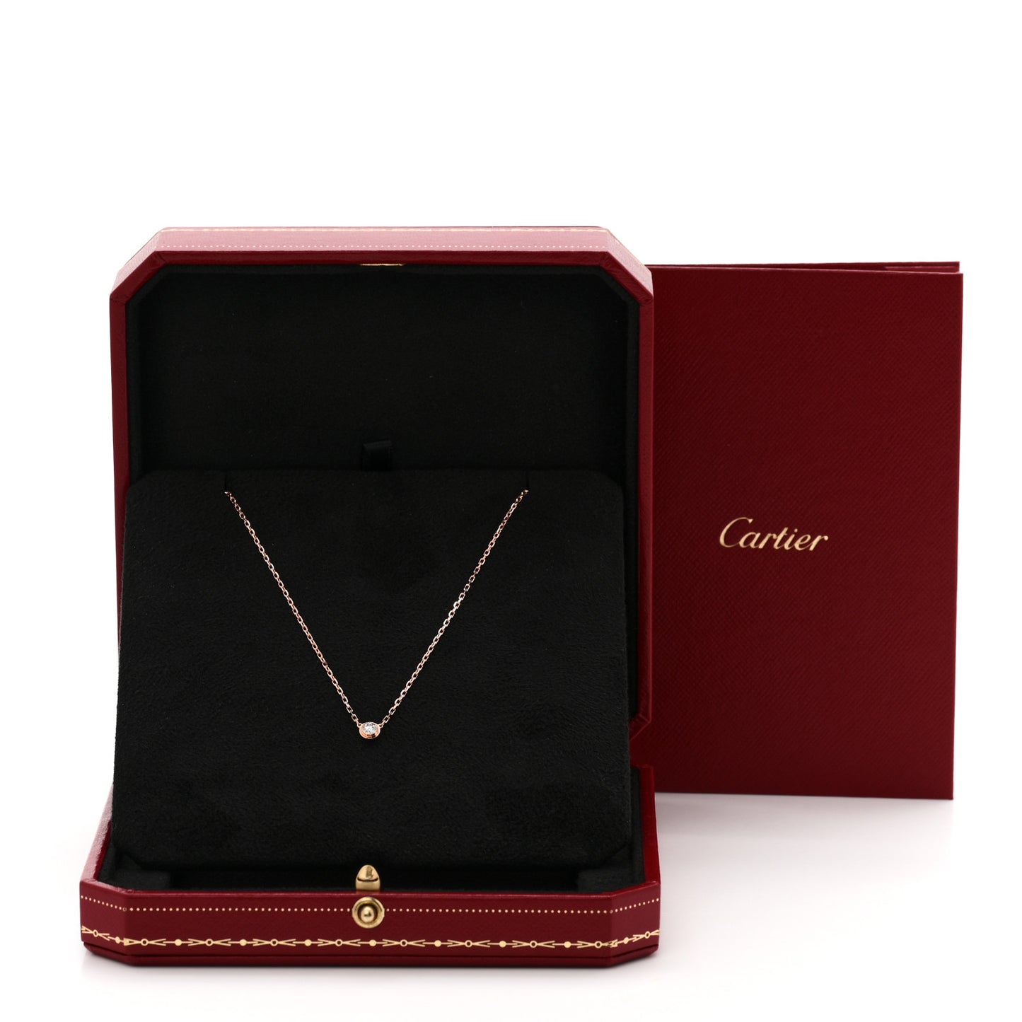 18K Pink Gold Diamond SM D'Amour Pendant Necklace