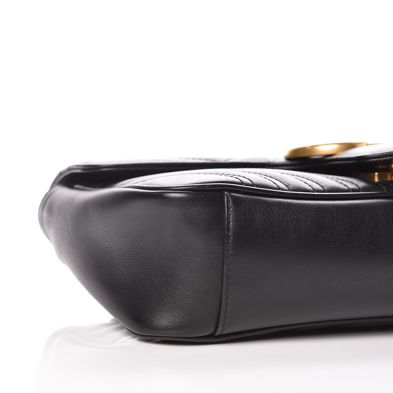 Gucci Calfskin Matelasse Small GG Marmont Shoulder Bag Black 8 of 11
