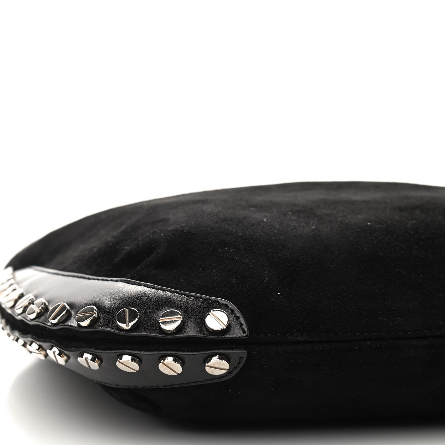 Suede Studded Hobo Black