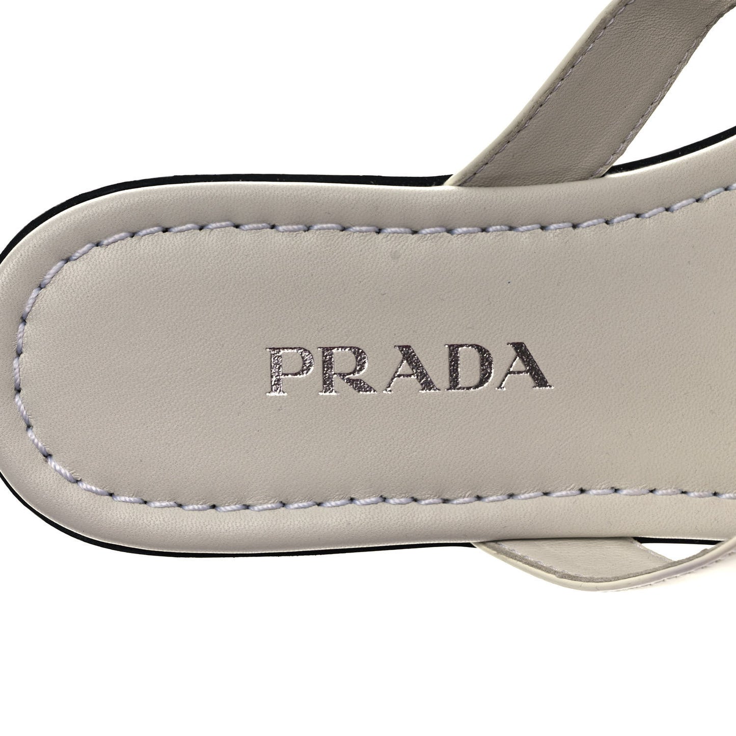 Patent Calfskin Logo Thong Sandals 38 White