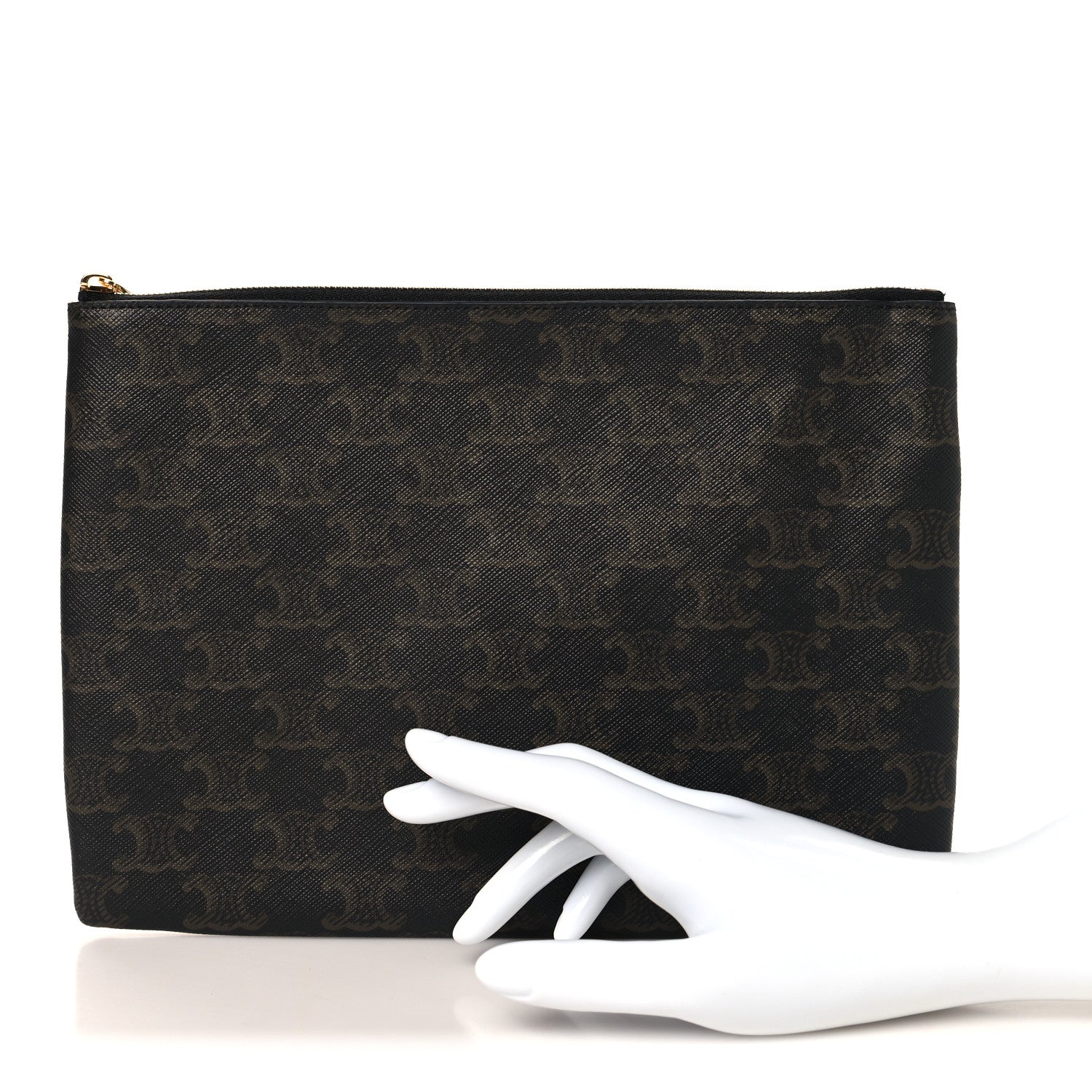Celine Triomphe Canvas Pouch Black 2 of 7