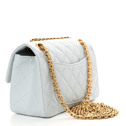 Chanel Aged Calfskin Quilted 2.55 Reissue Mini Flap Light Blue 3 of 11