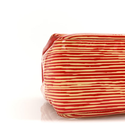 Chanel Patent Calfskin Striped Mini Rectangular Flap Red 9 of 10