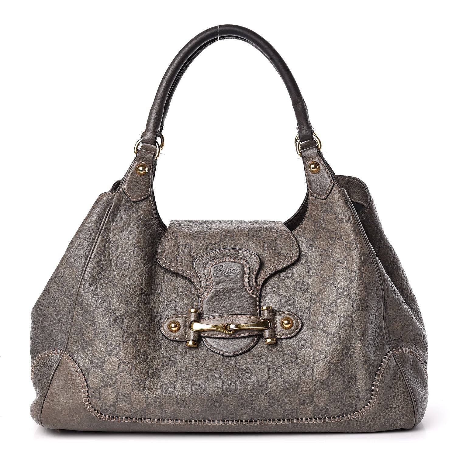 Gucci Guccissima Large New Pelham Shoulder Bag Grey 1 of 20