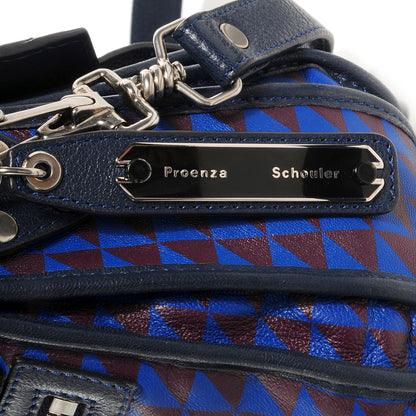 Proenza Schouler Triangle Print Mini PS1 Pouch Royal Blue Pinot Noir 9 of 11