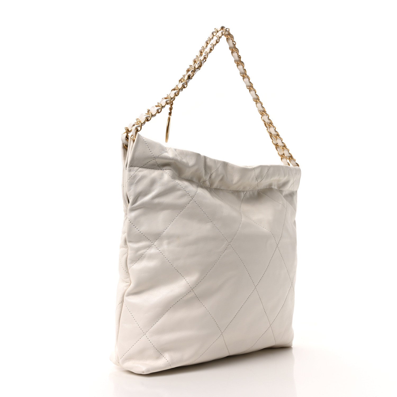 Chanel Shiny Calfskin Quilted Small Chanel 22 White Black 4 of 11