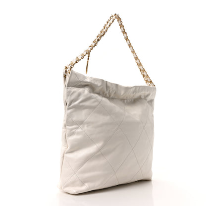 Chanel Shiny Calfskin Quilted Small Chanel 22 White Black 4 of 11