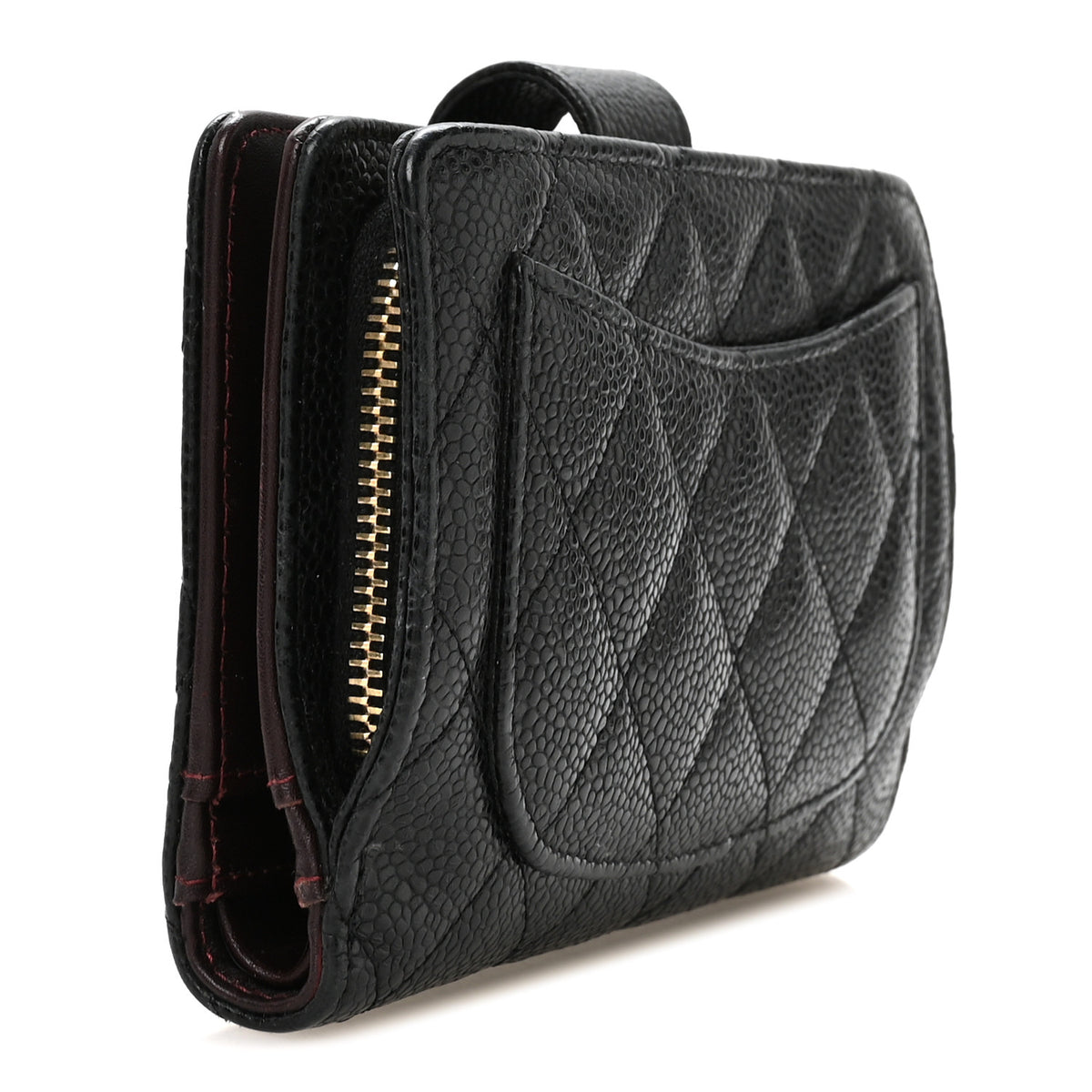 Chanel Caviar Quilted Zipped Pocket Wallet Black 3 of 8