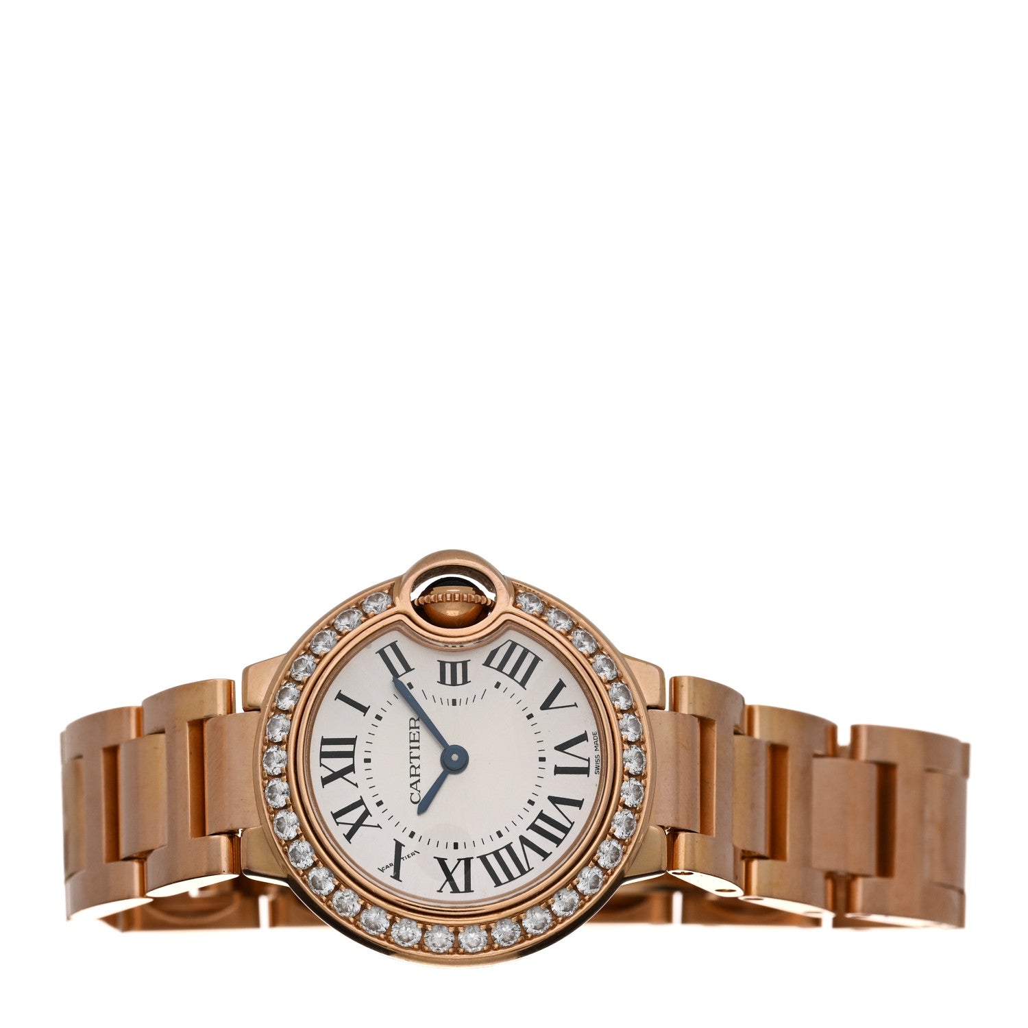 Cartier 18K Pink Gold Diamond Bezel 28mm Ballon Bleu De Cartier Quartz Watch 2 of 4
