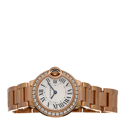 Cartier 18K Pink Gold Diamond Bezel 28mm Ballon Bleu De Cartier Quartz Watch 2 of 4