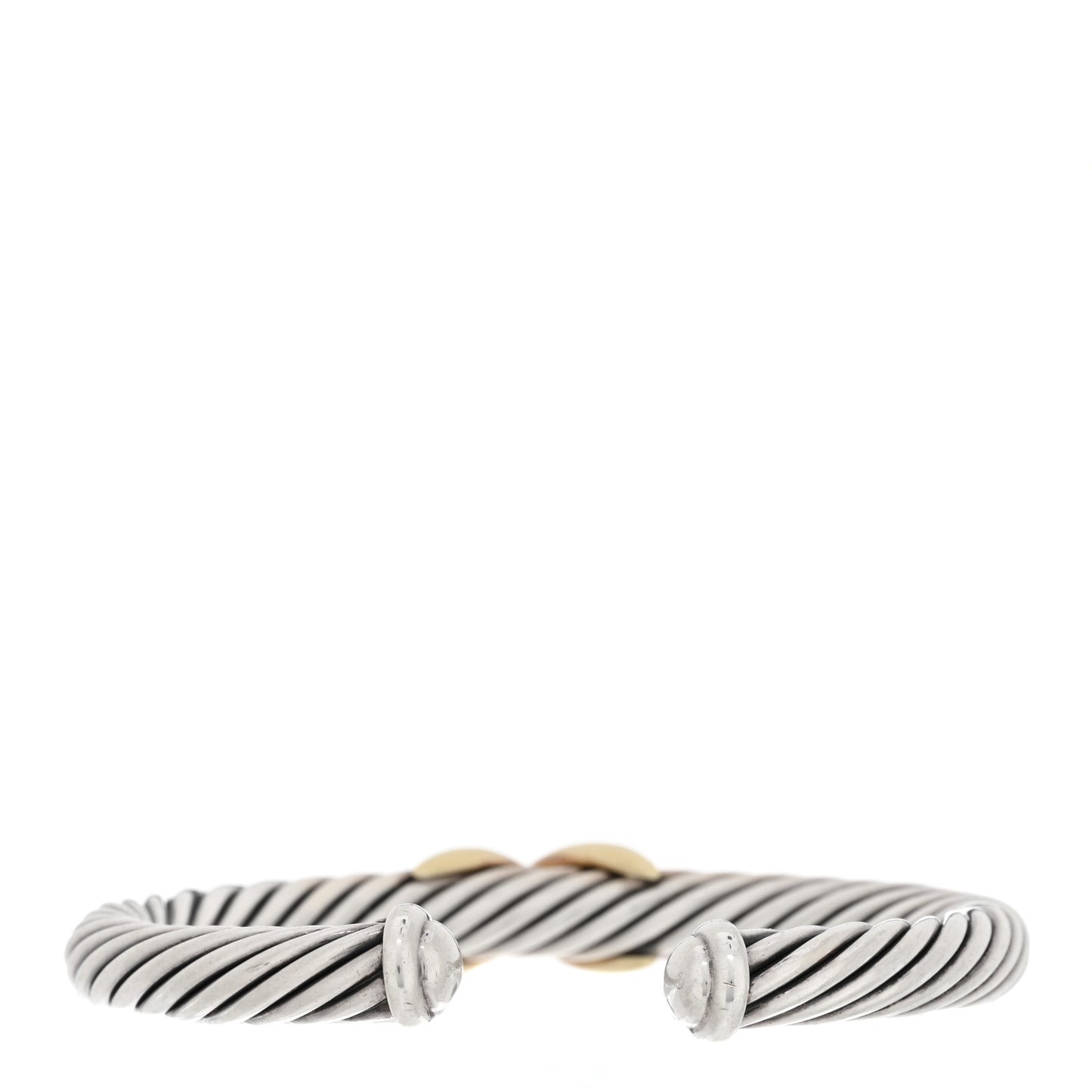 DAVID YURMAN Sterling Silver 14K Yellow Gold 7mm X Station Cable Bracelet