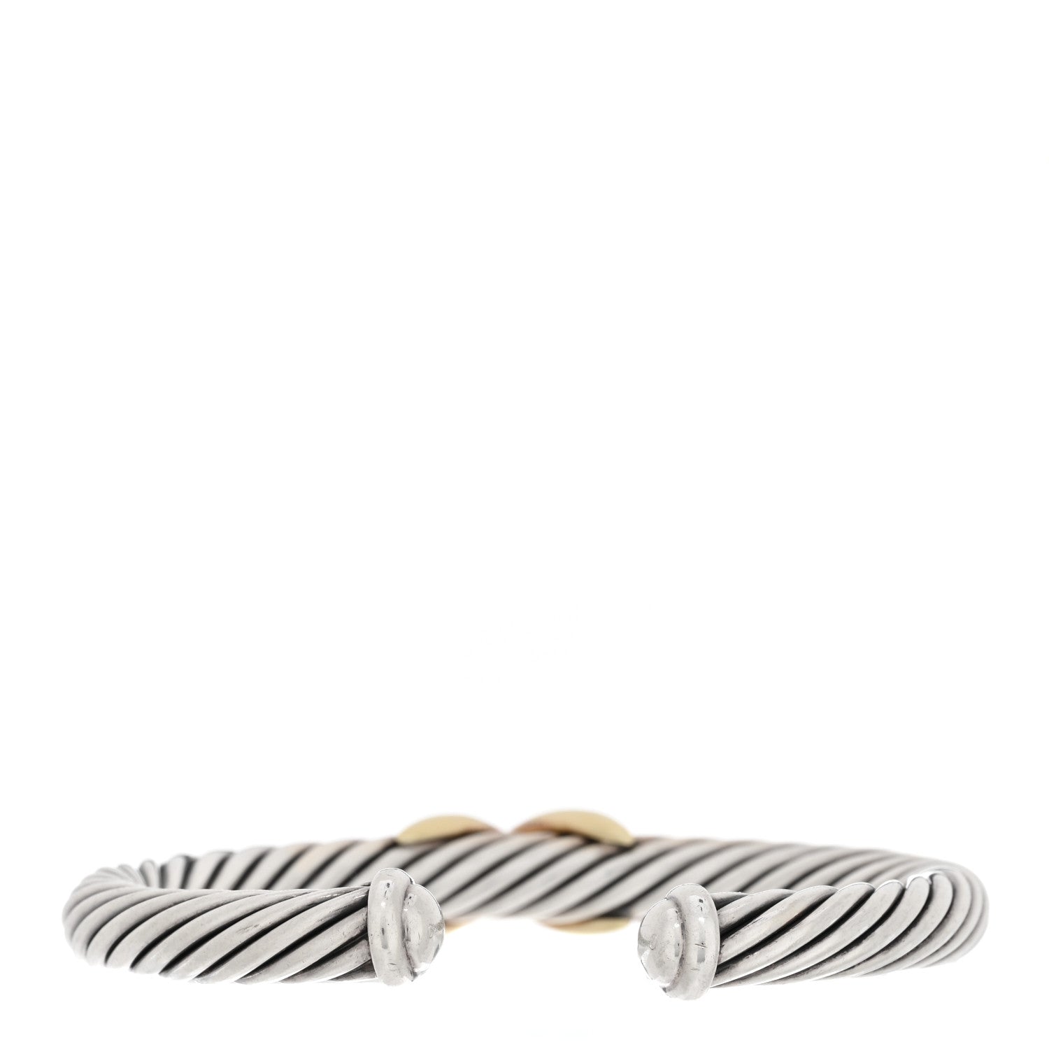 David Yurman DAVID YURMAN Sterling Silver 14K Yellow Gold 7mm X Station Cable Bracelet 2 of 4