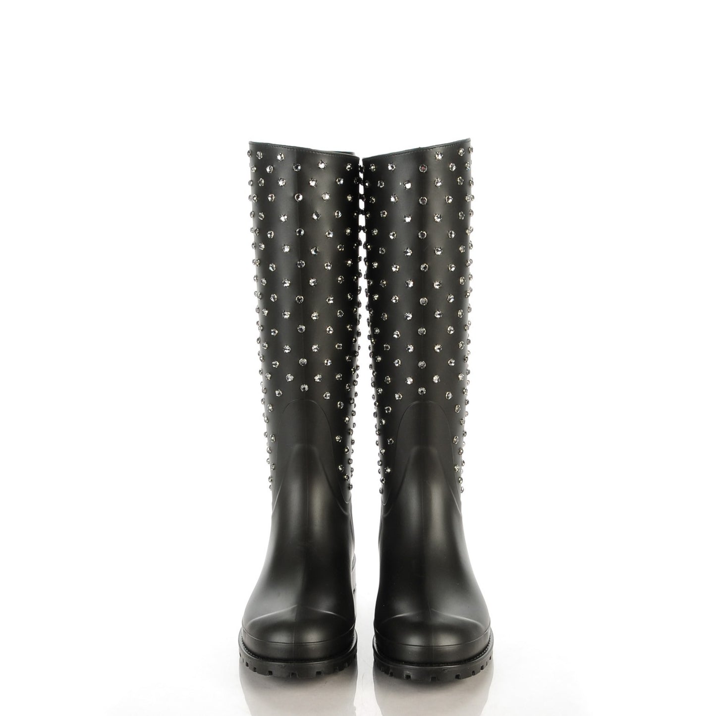 Rubber Studded Festival Rain Boots 41 Black
