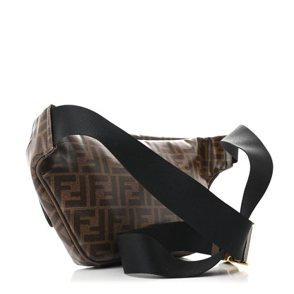 Fendi X FILA Glazed Fabric Vitello Century FF 1974 Mania Belt Bag Mogano Panna Blueberry 3 of 10