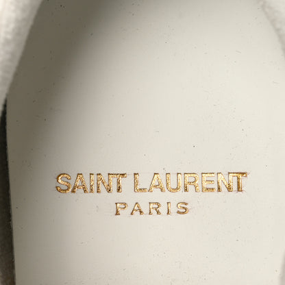 Saint Laurent Suede Nylon Aston Sneakers 40 White Green 7 of 8