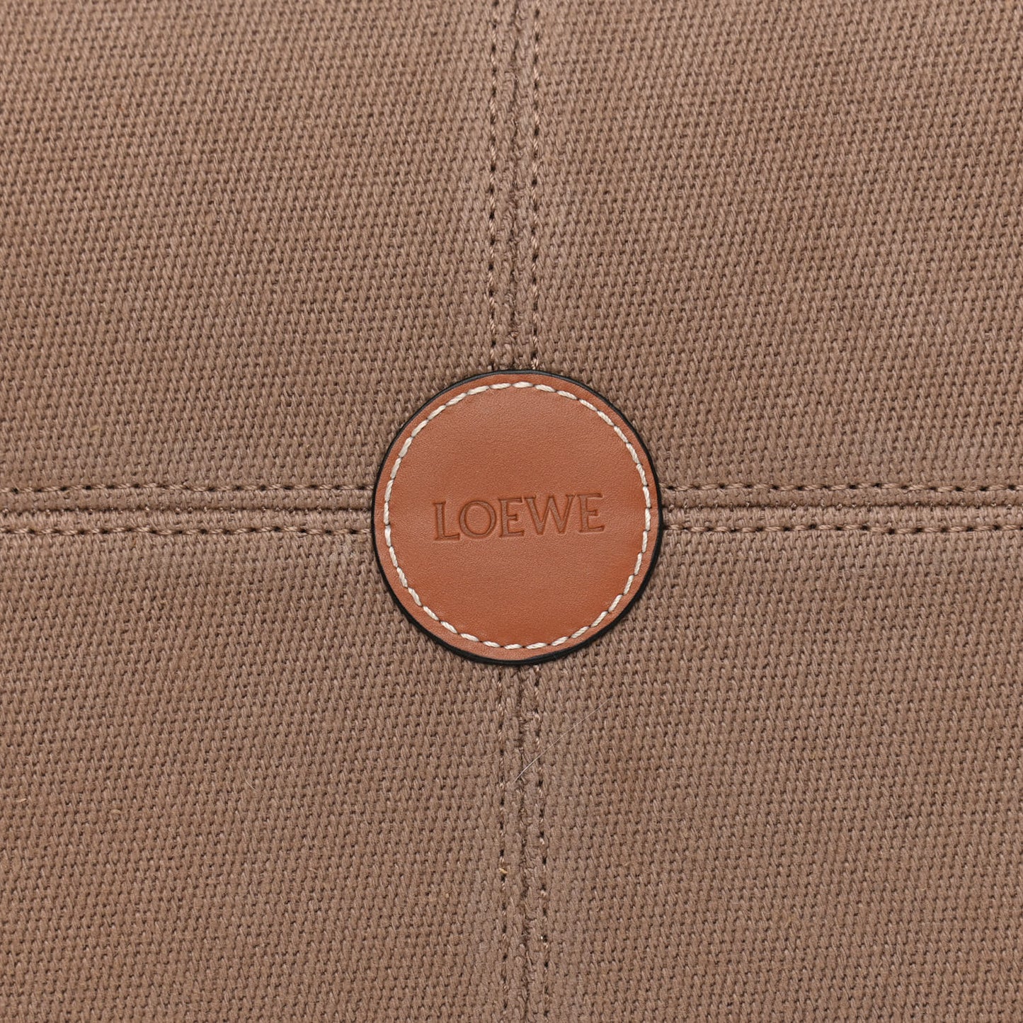 Canvas Calfskin Cushion Tote Taupe