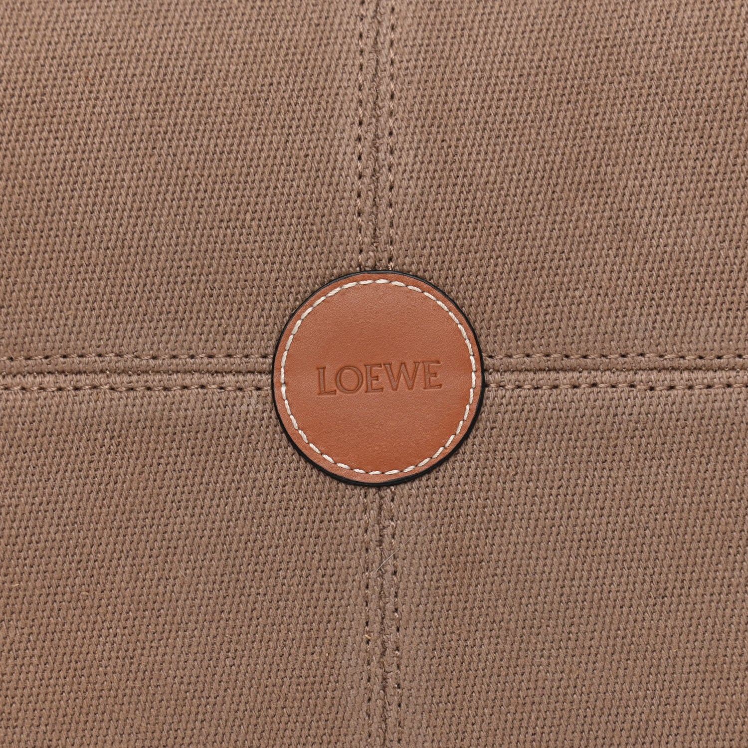 Loewe Canvas Calfskin Cushion Tote Taupe 8 of 17