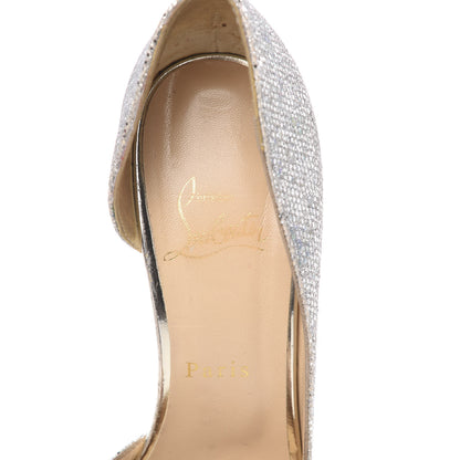 Christian Louboutin Glitter Luminor Iriza 100 Pumps 39 Silver 6 of 10
