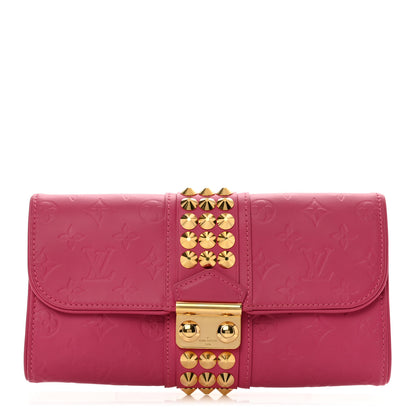 Louis Vuitton Calfskin Embossed Courtney Pochette Clutch Fuchsia 1 of 7