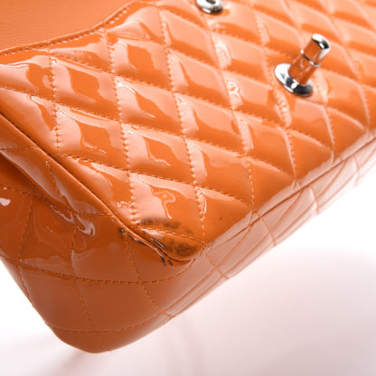 Chanel Patent Quilted Medium Double Flap Orange 5 of 9
