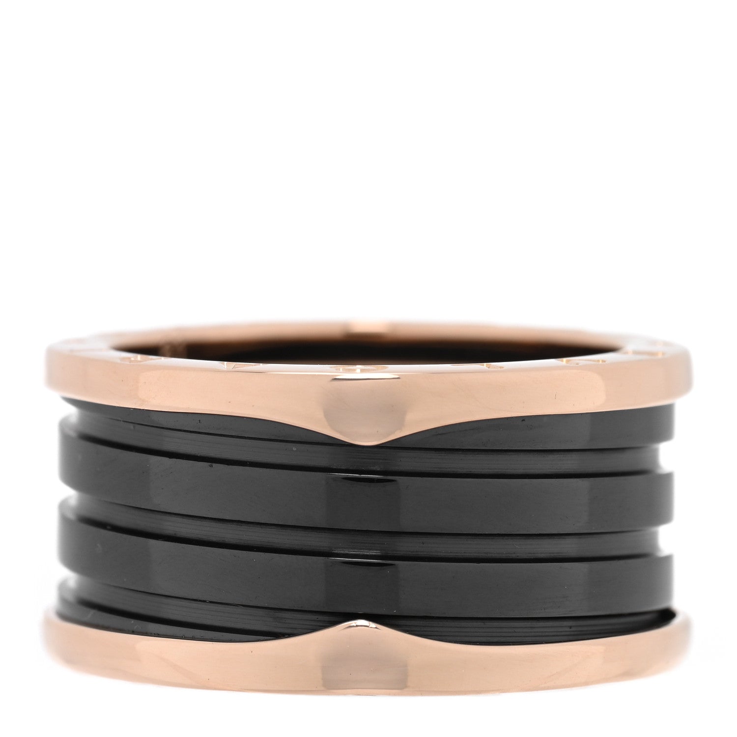 Bulgari 18K Rose Gold Black Ceramic B.Zero1 Four-Band Ring 61 9.5 3 of 4